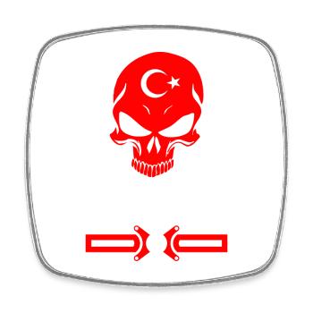 Türkei Totenkopf Design - Viereckiger Kühlschrankmagnet - Weiß - Vorne