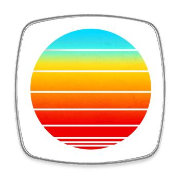 Sonnenuntergangsstreifen im Kreis - Viereckiger Kühlschrankmagnet - Weiß - Vorne
