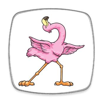 Flamingo Yoga Fitness Meditation - Viereckiger Kühlschrankmagnet - Weiß - Vorne