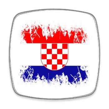 Croatie Hrvatska Croatie - Magnet carré - blanc - Devant