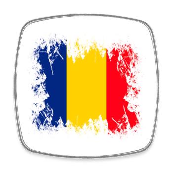 Roumanie - Europe - Magnet carré - blanc - Devant