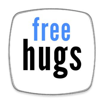 free hugs - Square fridge magnet - white - Front