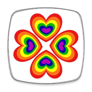 70er Jahre Blume Muster - Viereckiger Kühlschrankmagnet - Weiß - Vorne