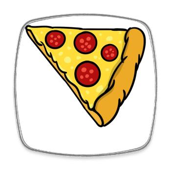 Partnerlook | Pizza Liebe Paar Pärchen Lustig - Viereckiger Kühlschrankmagnet - Weiß - Vorne