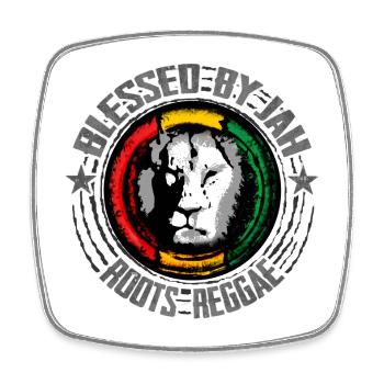 Reggae Lion Motif - Square fridge magnet - white - Front