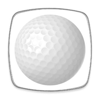 Golfball echt - Viereckiger Kühlschrankmagnet - Weiß - Vorne