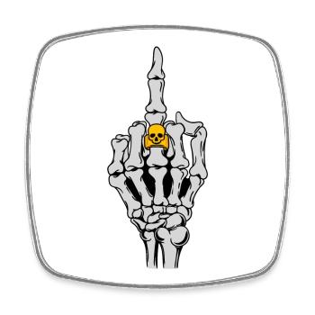 Rock musique rocker heavy metal hard rock squelette - Magnet carré - blanc - Devant