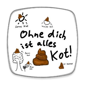 Liebe Du bist mir wichtig - Viereckiger Kühlschrankmagnet - Weiß - Vorne