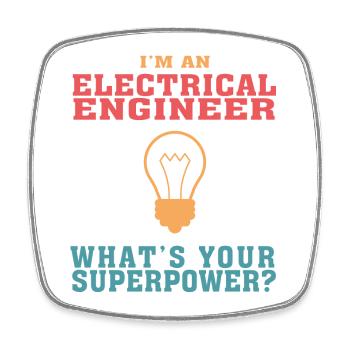 Bestseller Electrical Engineer Tshirt, Funny Quote - Square fridge magnet - white - Front