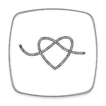 Maritime Seil Herz Geschenk - Viereckiger Kühlschrankmagnet - Weiß - Vorne