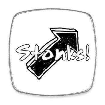 Stonks! Graffiti Word Graphics - Square fridge magnet - white - Front
