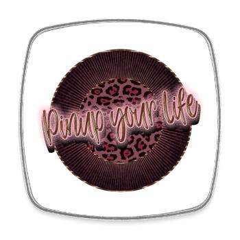 Pinup your Life - Leopard Pink - Square fridge magnet - white - Front