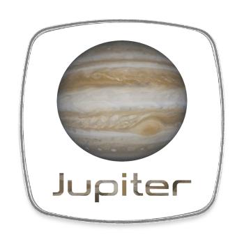 Jupiter - Viereckiger Kühlschrankmagnet - Weiß - Vorne