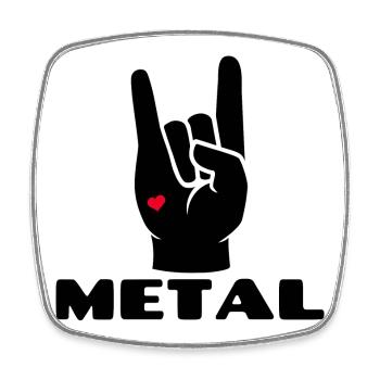 Heavy metal hard rock rock musique musique rock n roll - Magnet carré - blanc - Devant