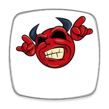 Teufel Rockmusik Rock Musik Hardrock Punkrock - Viereckiger Kühlschrankmagnet - Weiß - Vorne