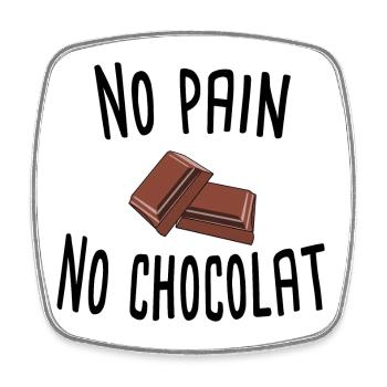 Minimalist chocolate squares - Square fridge magnet - white - Front