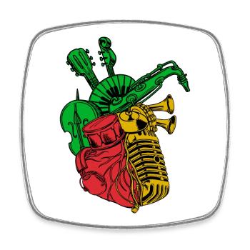 Reggae Reggae Music Reggaeton Jamaica Jam Music - Square fridge magnet - white - Front