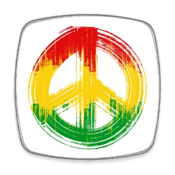 Love peace unity jamaica reggae reggae music - Square fridge magnet - white - Front