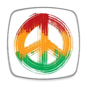 Reggae love peace peace Jamaica Reggaeton - Magnet carré - blanc - Devant