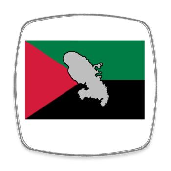 DRAPEAU MADA - CARTE 1 - Magnet carré - blanc - Devant