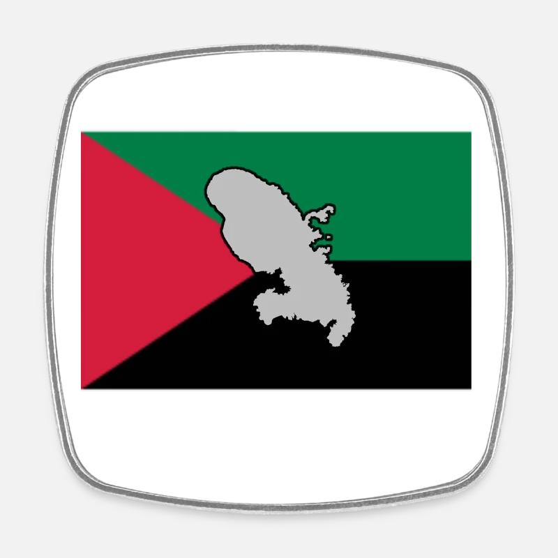 DRAPEAU MADA - CARTE 1 - Magnet carré - blanc