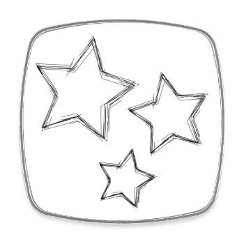 STAR. STAR. STERNE. PARTY. JAHRESTAG. WEIHNACHTEN - Viereckiger Kühlschrankmagnet - Weiß - Vorne