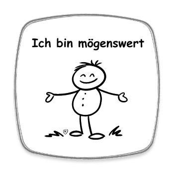 Ich bin mögenswert Mann Junge - Viereckiger Kühlschrankmagnet - Weiß - Vorne