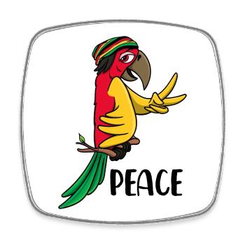 Parrot Jamaica Reggae Reggae Music Love Peace - Square fridge magnet - white - Front