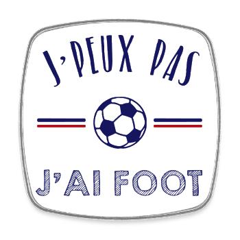 J'peux pas, j'ai foot - Magnet carré - blanc - Devant