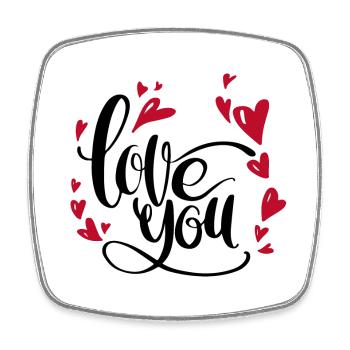 i love you | hearts | for couples - Square fridge magnet - white - Front