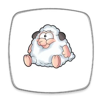 Sheep funny - Square fridge magnet - white - Front