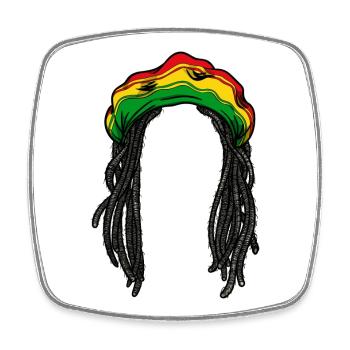 Rasta Rastafarian Reggae Jamaica Chilling Hair Jah - Magnet carré - blanc - Devant