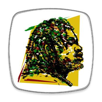 Jamaïque Reggae Rasta Rastafarian Music Reggaeton Jah - Magnet carré - blanc - Devant