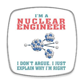 Bestes Nuklearingenieur-T-Shirt, lustiges Zitat - Viereckiger Kühlschrankmagnet - Weiß - Vorne