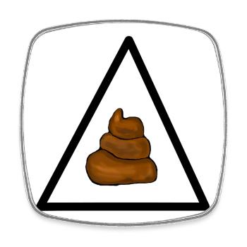 Warning shit, attention shit - Square fridge magnet - white - Front