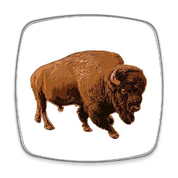 Bison - Viereckiger Kühlschrankmagnet - Weiß - Vorne