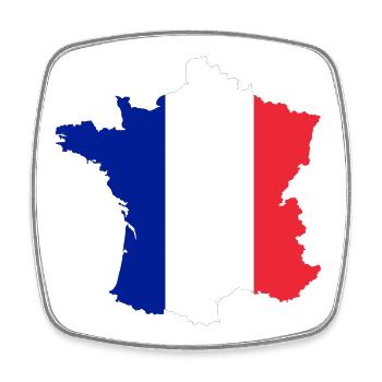 Frankreich Kartenflagge ✅ Frankreich Kartenflagge ✔ - Viereckiger Kühlschrankmagnet - Weiß - Vorne