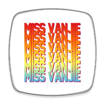 Fräulein Vanjie! Meme Regenbogenfarbe Text - Viereckiger Kühlschrankmagnet - Weiß - Vorne