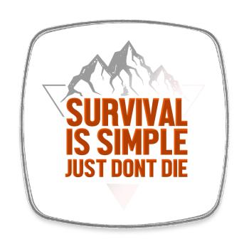 Outdoor survival prepper - Square fridge magnet - white - Front