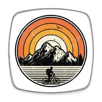 Sunset Mountain Ride - Viereckiger Kühlschrankmagnet - Weiß - Vorne