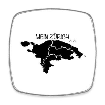 Mein Zürich - Viereckiger Kühlschrankmagnet - Weiß - Vorne