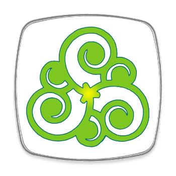 Keltische Blume und Natur - Viereckiger Kühlschrankmagnet - Weiß - Vorne