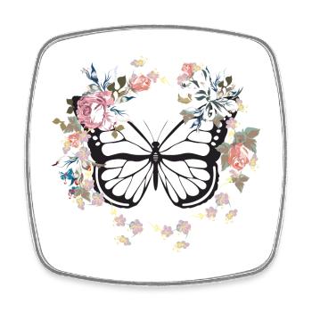 Schmetterling - Viereckiger Kühlschrankmagnet - Weiß - Vorne