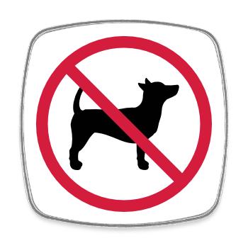 Kein Hund Verboten Schild Umriss Schatten Clipart - Viereckiger Kühlschrankmagnet - Weiß - Vorne