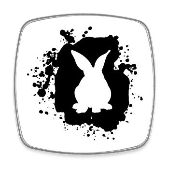 Lapin lapin - Magnet carré - blanc - Devant