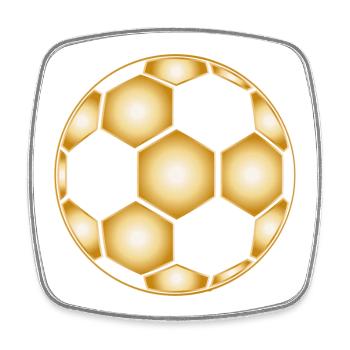 gold-plated football pattern - Square fridge magnet - white - Front