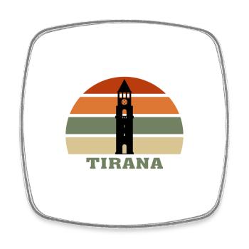 Tirana City Skyline Albanien Wahrzeichen - Viereckiger Kühlschrankmagnet - Weiß - Vorne