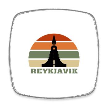 Reykjavik City Skyline Islande Landmark - Magnet carré - blanc - Devant