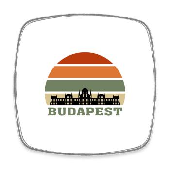 Wahrzeichen der Stadt Budapest Skyline Ungarn - Viereckiger Kühlschrankmagnet - Weiß - Vorne
