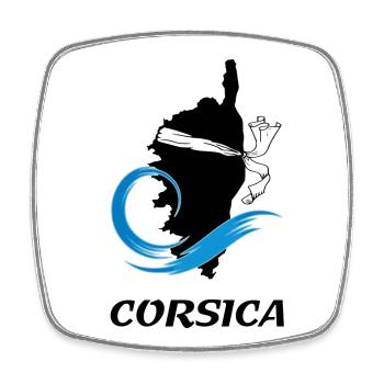 CORSICA - Square fridge magnet - white - Front